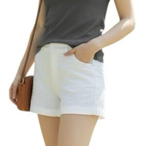 Madewell White Embroidered Shorts Size 2